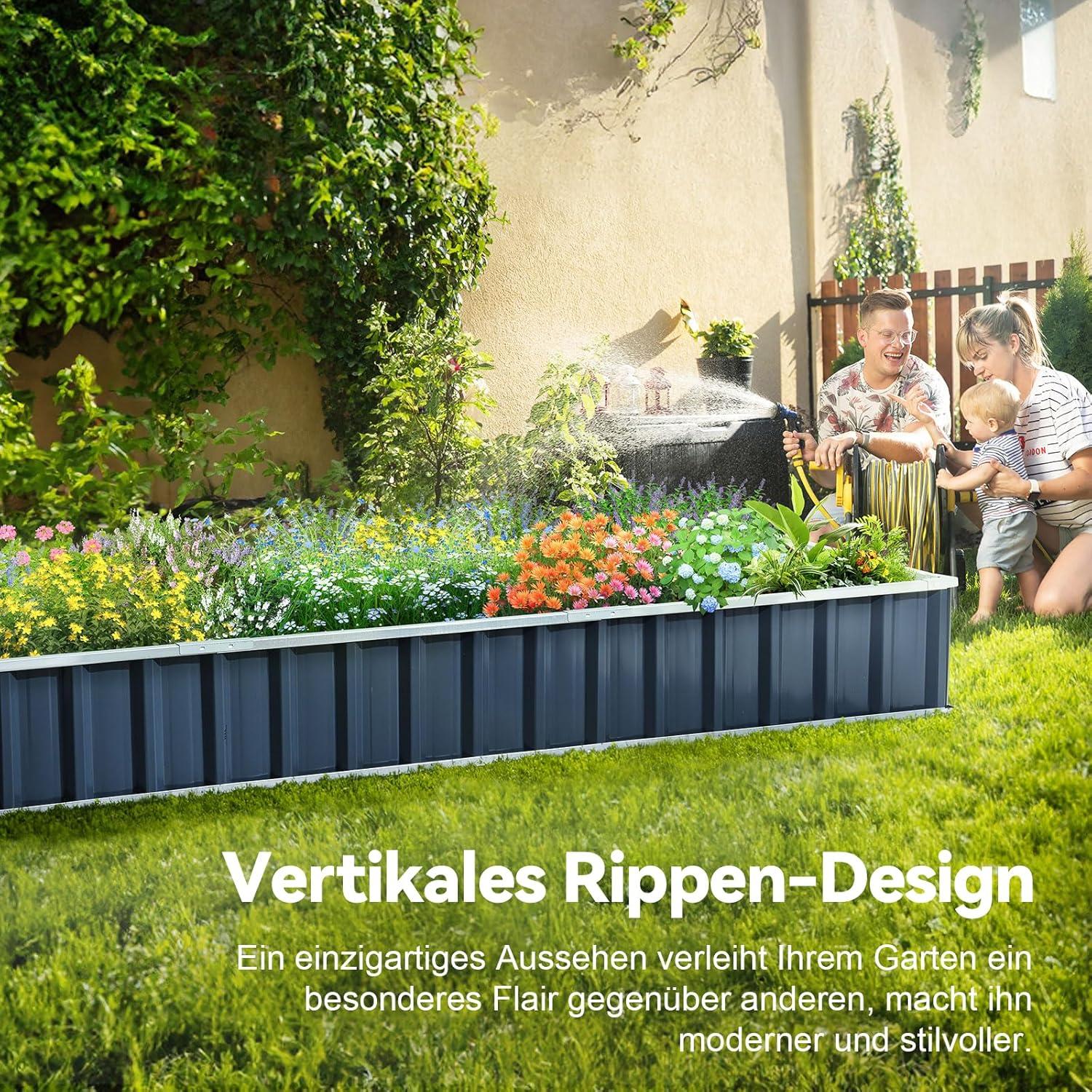 KING BIRD Hochbeet Kit 258x90x30cm verzinkt Pflanzkasten