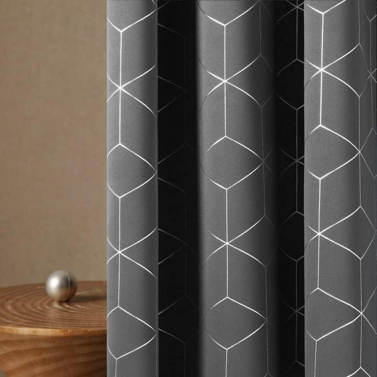 Schattierungs-Vorhänge Blickdicht 138x117 cm Hellgrau 2er Set