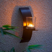 2er Set Wand Kerzenhalter Schwarz Metall Teelichthalter