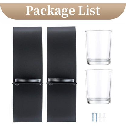 2er Set Wand Kerzenhalter Schwarz Metall Teelichthalter