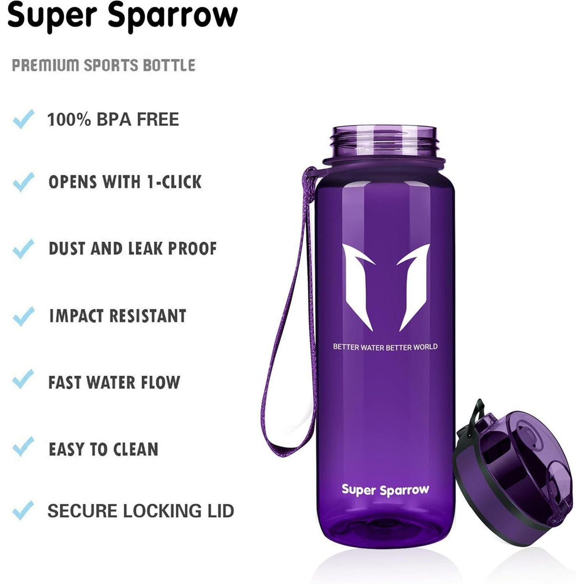 Sport Trinkflasche Tritan 500ml Veilchen BPA-frei