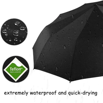 KASTEWILL Regenschirm XL Automatik Stabil Schwarz 140 km/h