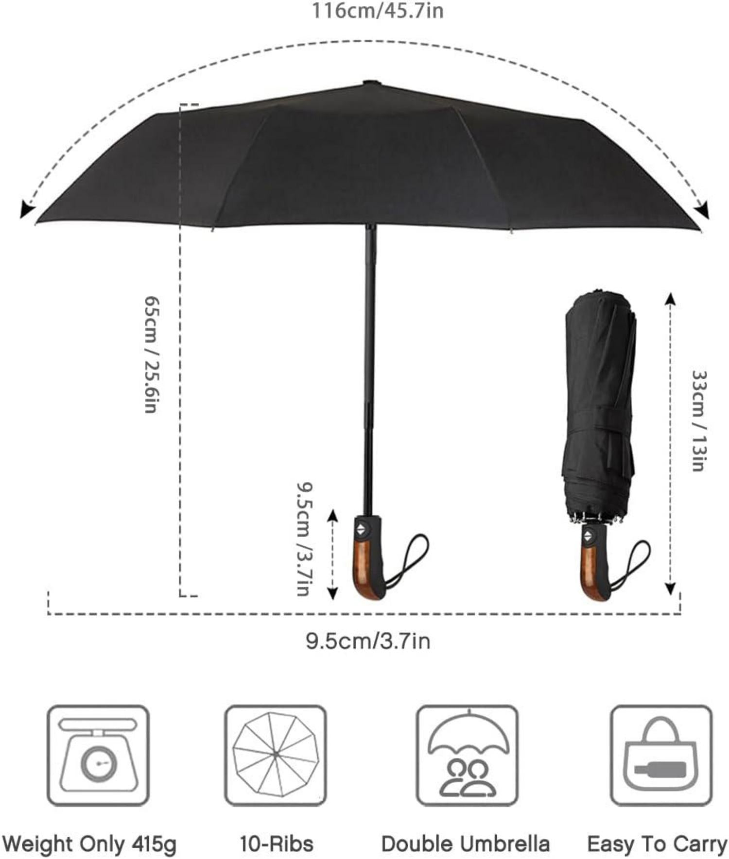 Regenschirm Damen Herren Taschenschirm Sturmfest Windsicher XL