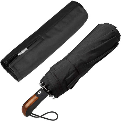 KASTEWILL Regenschirm XL Automatik Stabil Schwarz 140 km/h