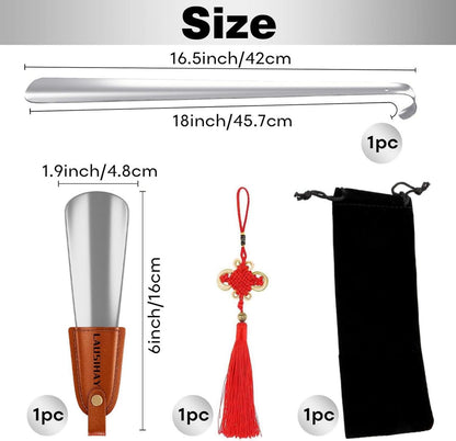 2er Pack Metall Schuhlöffel Set - Lang und Kurz mit