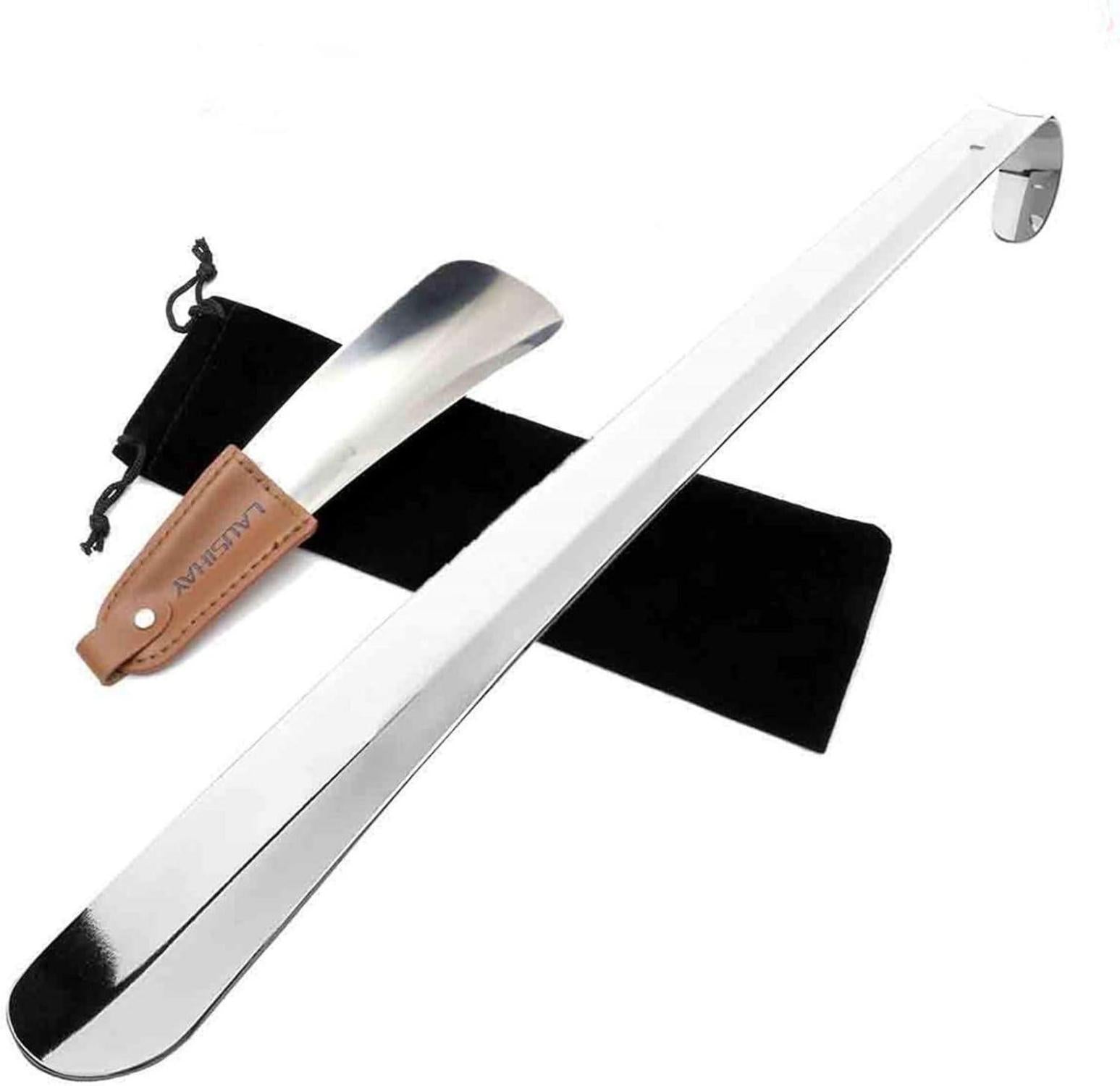 Schuhanzieher 2er-Pack Edelstahl Lederband Lang Kurz Chinesischer Knoten 42 cm