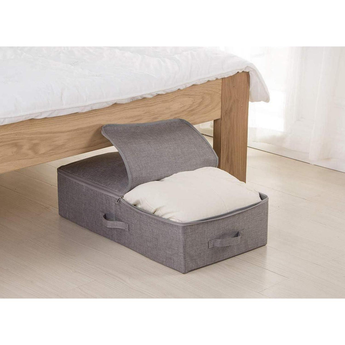Faltbare Unterbett-Aufbewahrungsbox mit Deckel, dunkelgrau