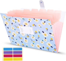 Akkordeon Dokumentenmappe A4 8 Tasche Blau Floral Mappen Organizer