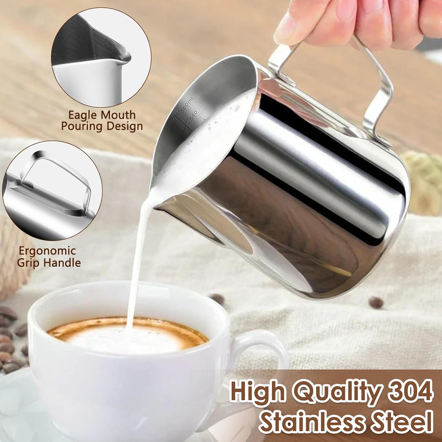 Anpro Milchkännchen 400ml Edelstahl Cappuccino Sahne Butter