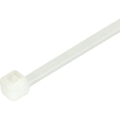 100 Kabelbinder 150mm, Weiß/Transparent, 18,2 kg Zugfestigkeit