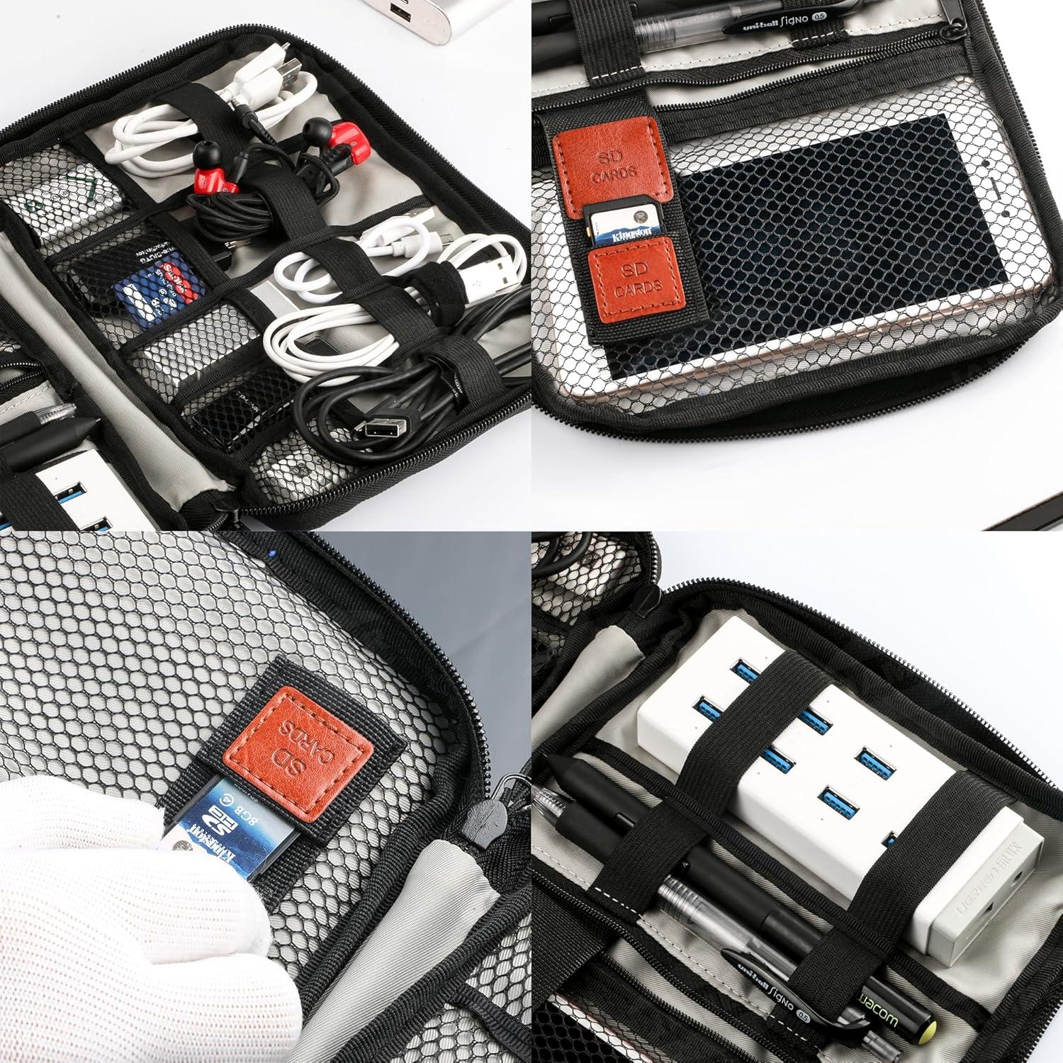 JamBer Kabel Organizer Tasche, USB Powerbank SD Karte Aufbewahrung