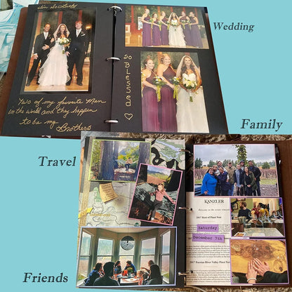 Fotoalbum zum Selbstgestalten 60 Seiten Vintage Leder