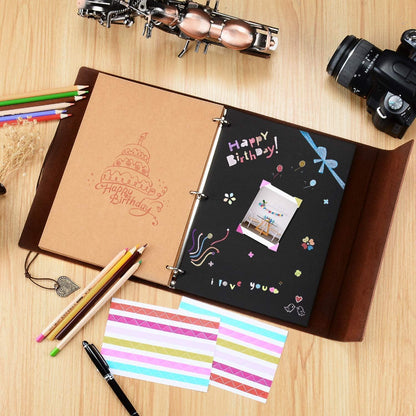 Fotoalbum zum Selbstgestalten 60 Seiten Vintage Leder