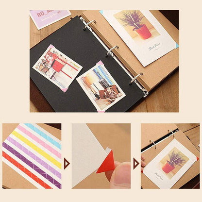 Fotoalbum zum Selbstgestalten 18x22cm Vintage Gästebuch Leder Fotobuch 60 Seiten mit Fotoecken Geschenk für Paare - Braun