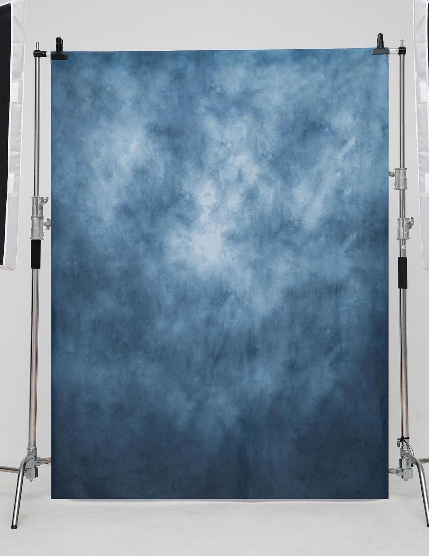 Blauer Mikrofaser Hintergrund 3x6m für Fotostudios - Optimal für