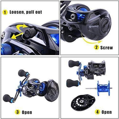Sougayilang Baitcasting Angelrolle 7.0:1 Carbon Fiber Drag