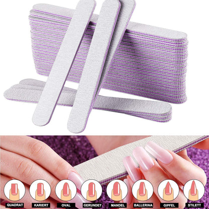 50 Nagelfeilen 100/180 für Gelnägel Profi Maniküre Feilen Nägel