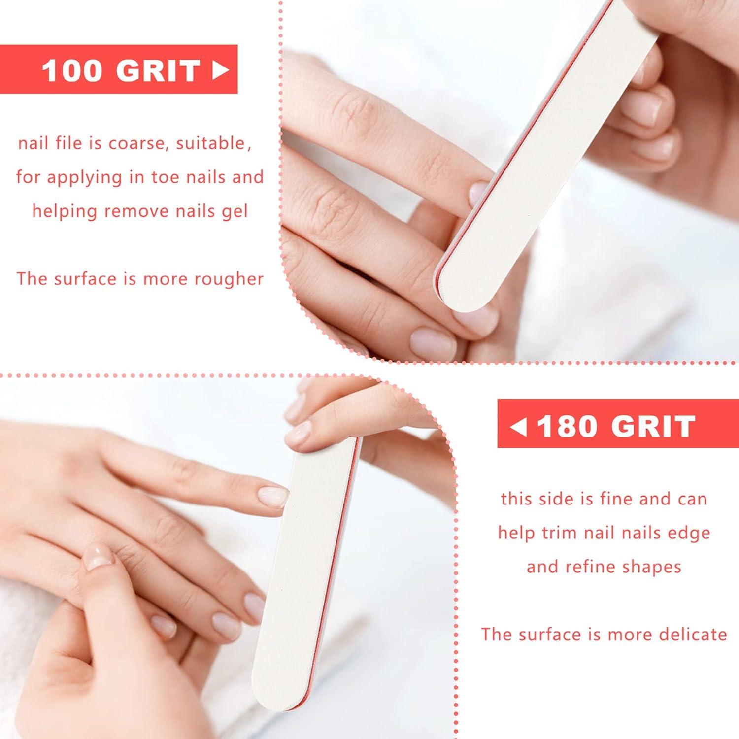 50 Nagelfeilen für Gelnägel Profi Set 100/180 Weiß/Rot