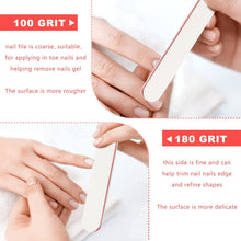 50 Nagelfeilen für Gelnägel Profi Set 100/180 Weiß/Rot