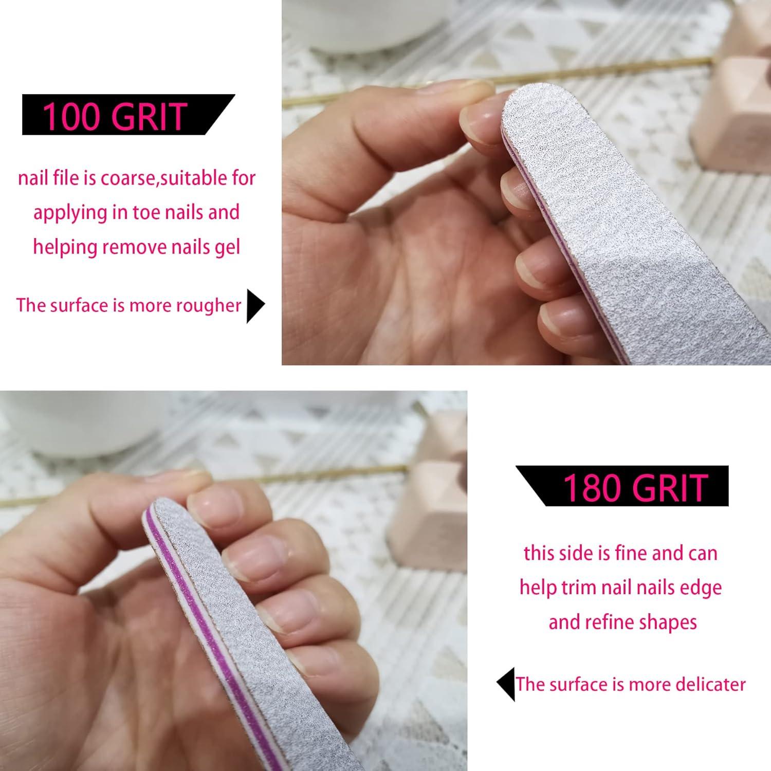 50 Stück Nagelfeilen 100/180 Diamant Grau/Lila profi Nägel Gelnägel