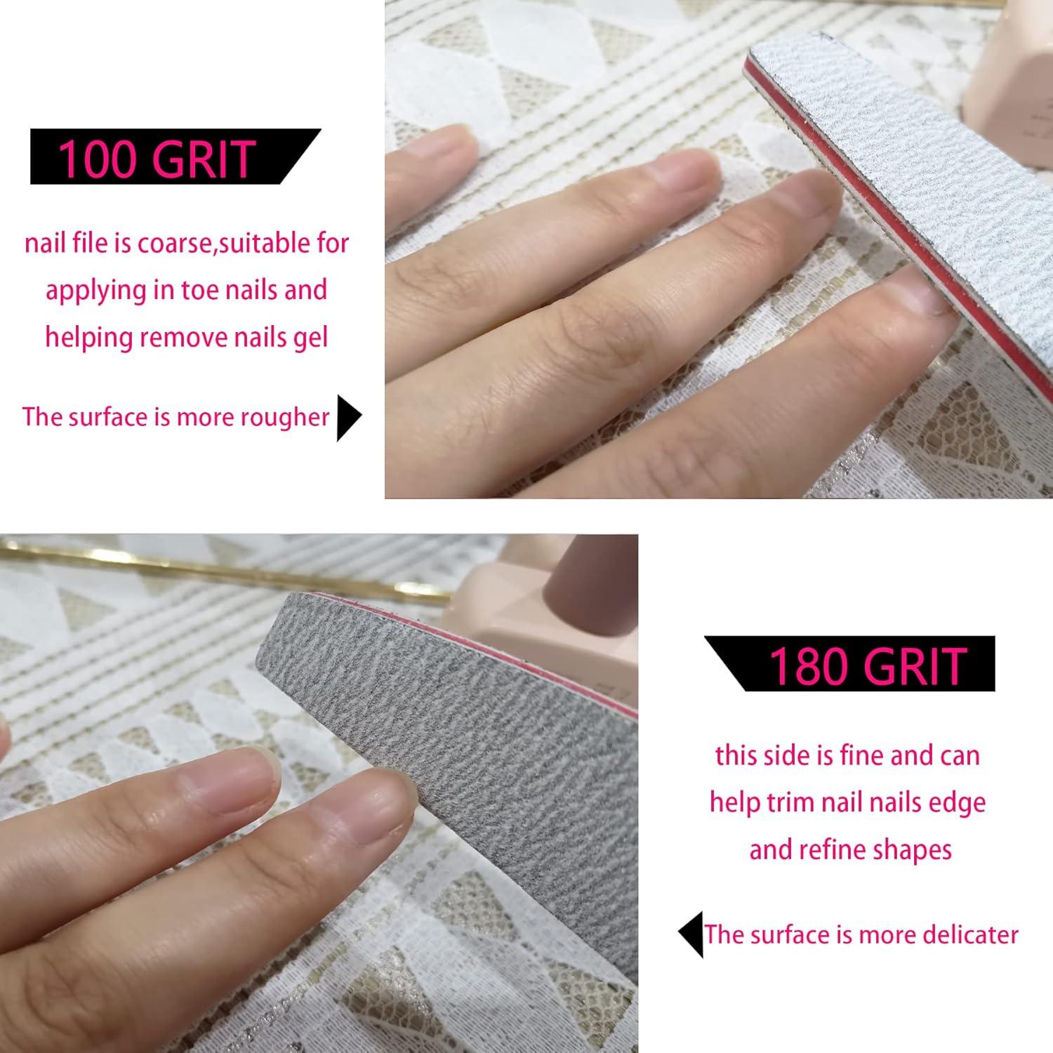 50 Stück Nagelfeilen 100/180 Trapezform weiß/rot gelnägel profi