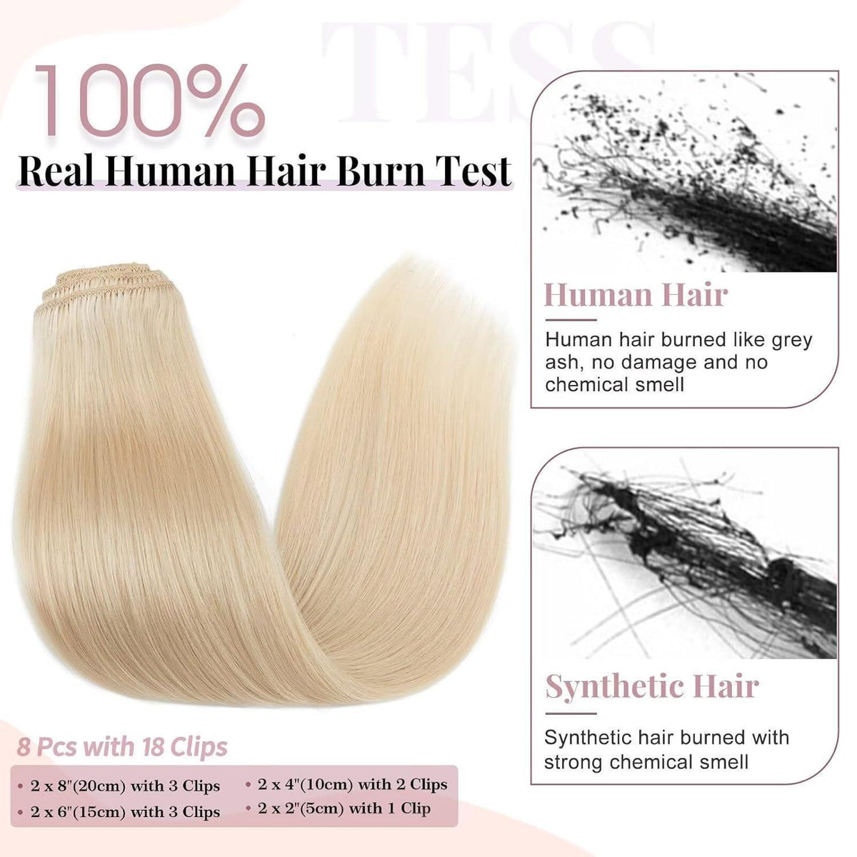 Blond Echthaar Clip-Ins 40cm – Remy Hair, Mittelblond