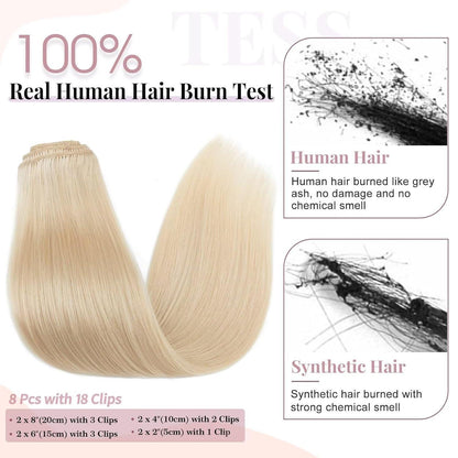 Blond Echthaar Clip-Ins 40cm – Remy Hair, Mittelblond