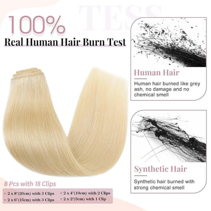 Echthaar Clip-Ins Blond 35 cm – Remy Hair Haarverlängerung