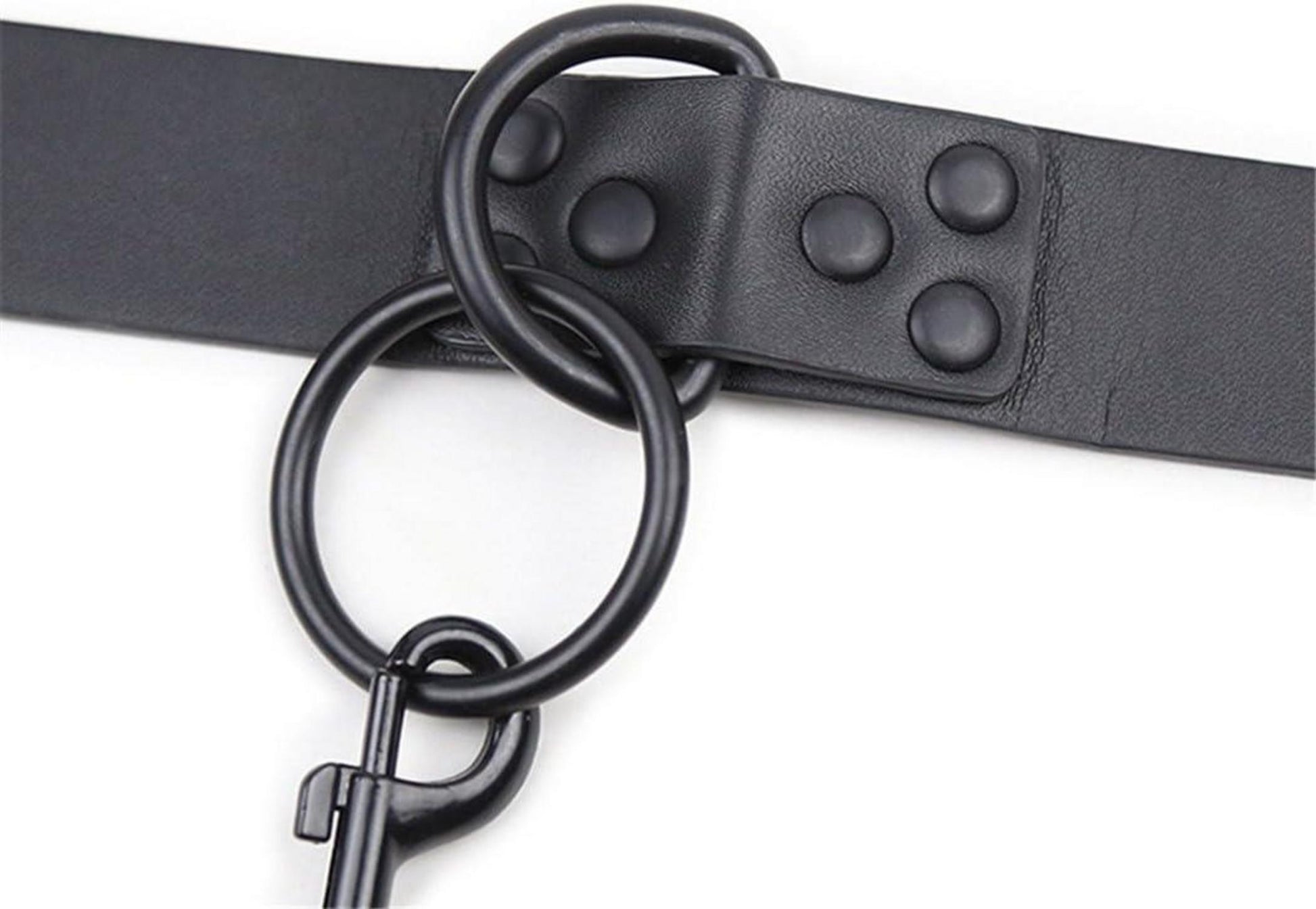 Boowhol Sex-Spielzeug Halsband Fetisch Fesseln Erotik BDSM Bondage - Schwarzes Eisen-Ketten O-Ringe Leine