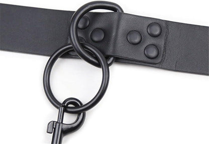 Boowhol Sex-Spielzeug Halsband Fetisch Fesseln Erotik BDSM Bondage - Schwarzes Eisen-Ketten O-Ringe Leine