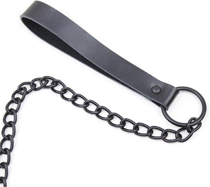 Boowhol Schwarzes Eisen-Ketten Halsband SM Fesseln BDSM Bondage