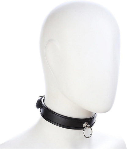 Boowhol BDSM Halsband O-Ringe Fesseln Erotik Leder Schwarz