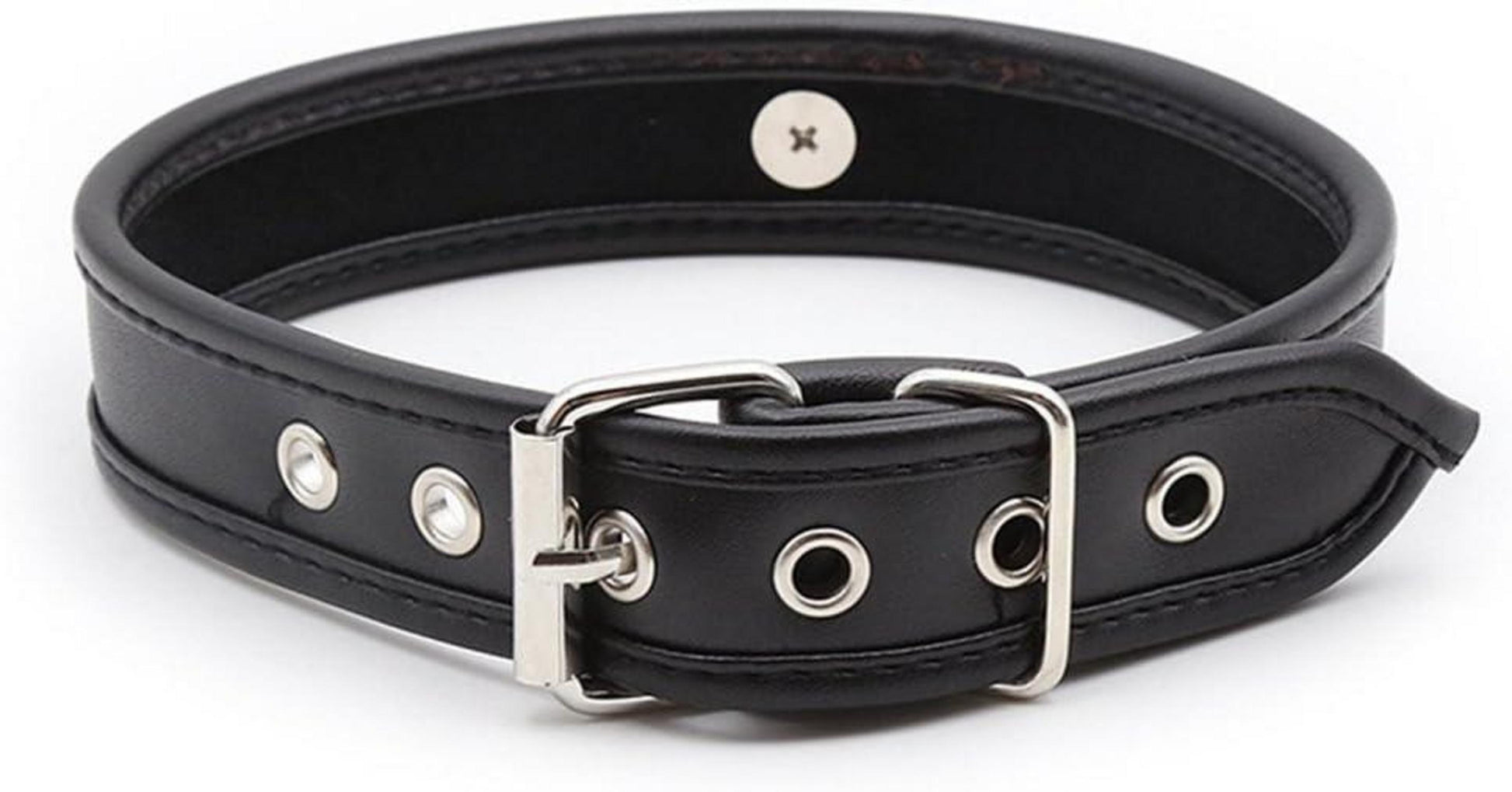 Boowhol Halsband BDSM Bondage Schwarz, Halsbänder Leder Erotik