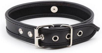 Boowhol Halsband BDSM Bondage Schwarz, Halsbänder Leder Erotik