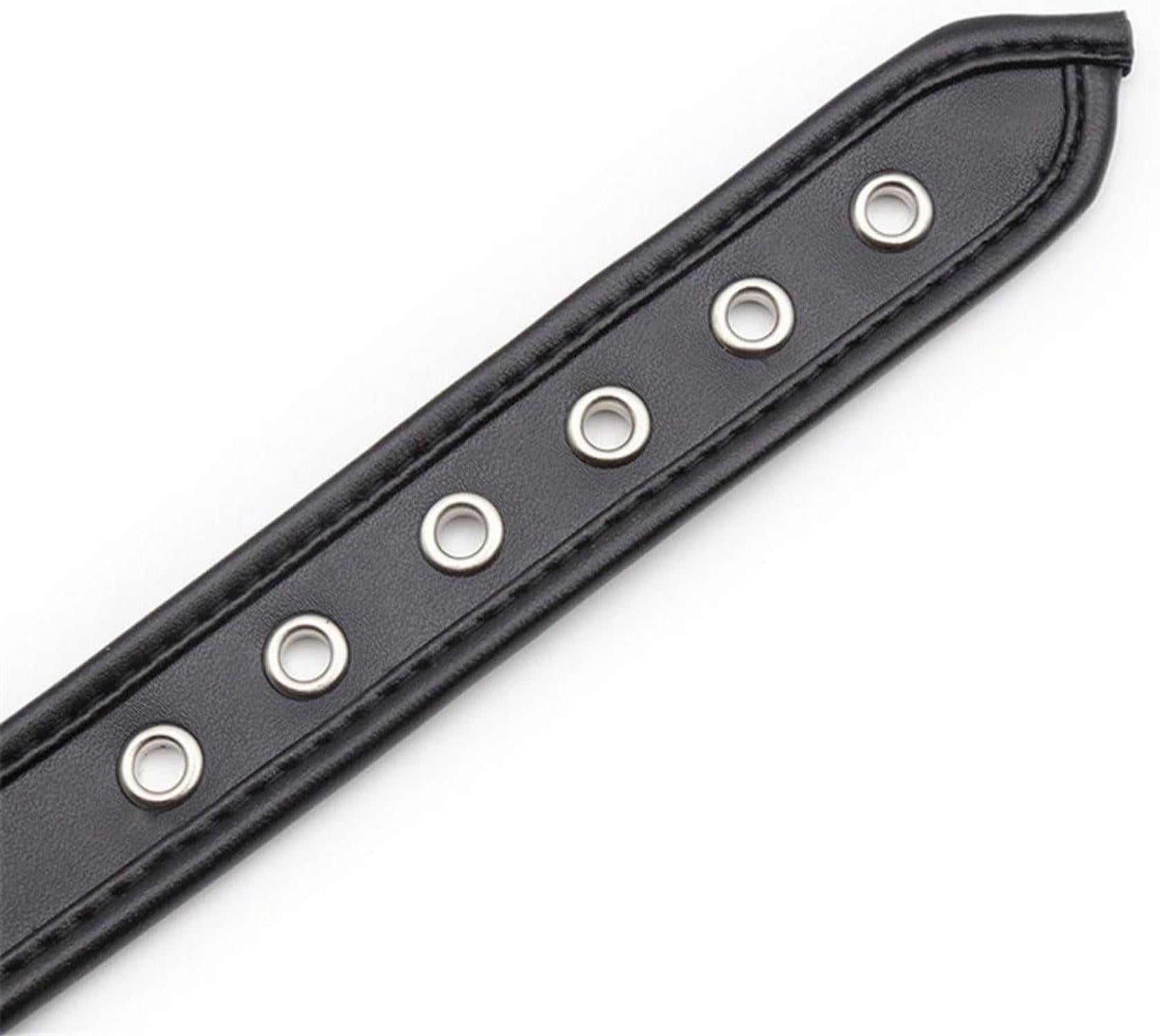 Halsband O-Ringe Fesseln Erotik Leder Sex Bondage Schwarz BDSM