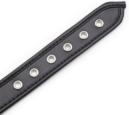Halsband O-Ringe Fesseln Erotik Leder Sex Bondage Schwarz BDSM