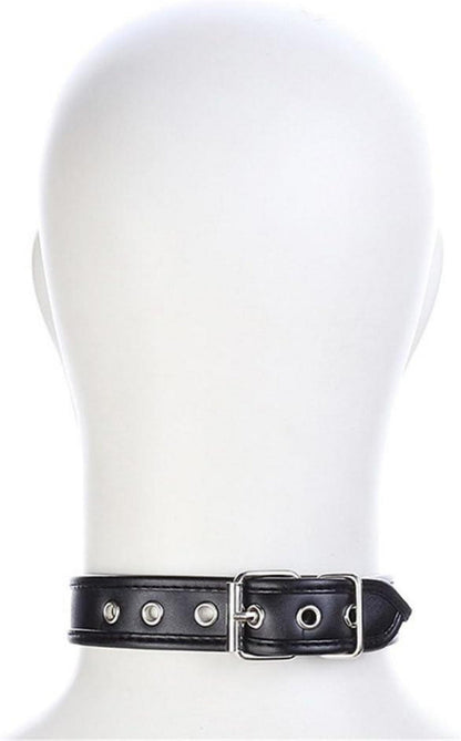 Boowhol BDSM Erotik Halsband O-Ringe Fesseln Leder Schwarz