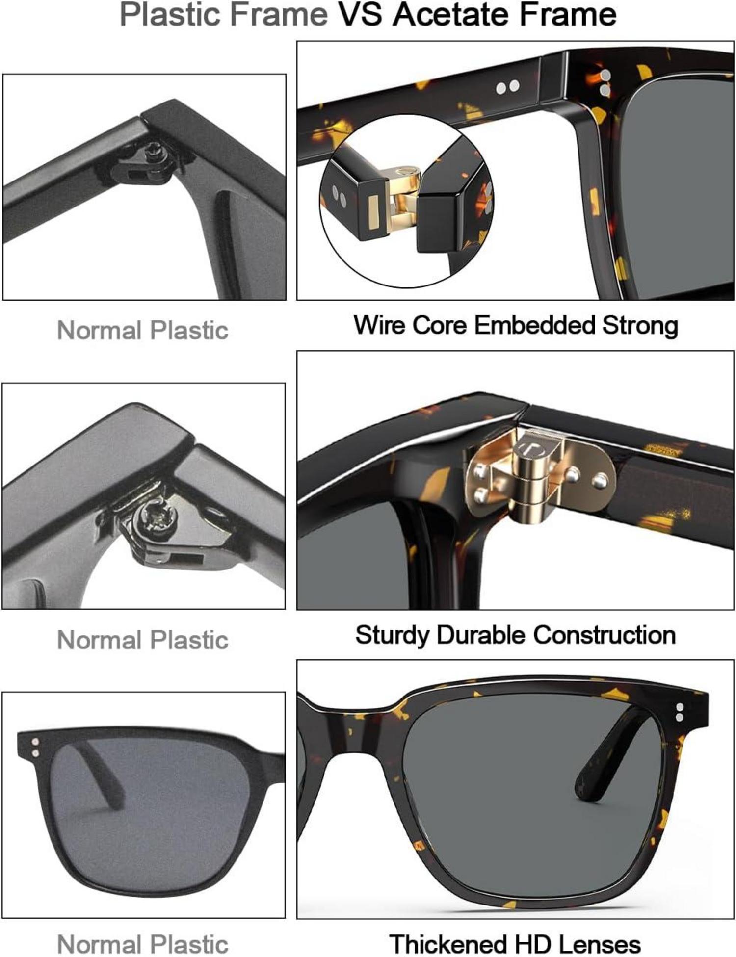 Carfia Damen Retro Polarisierte Sonnenbrille UV400 Grau Schildkrötenrahmen