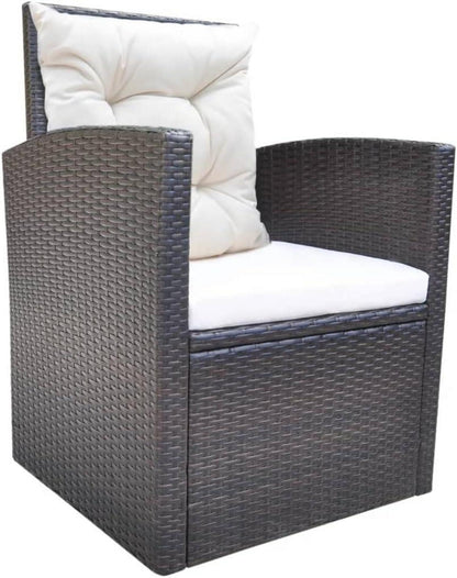 Gartenmöbel Set 7-TLG. Poly Rattan Braun Sitzgruppe inkl. Kissen