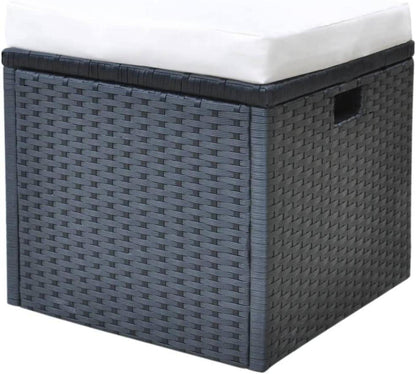 Poly Rattan Gartenmöbel Set 6-TLG. Sitzgruppe mit Tisch & Kissen wasserdicht