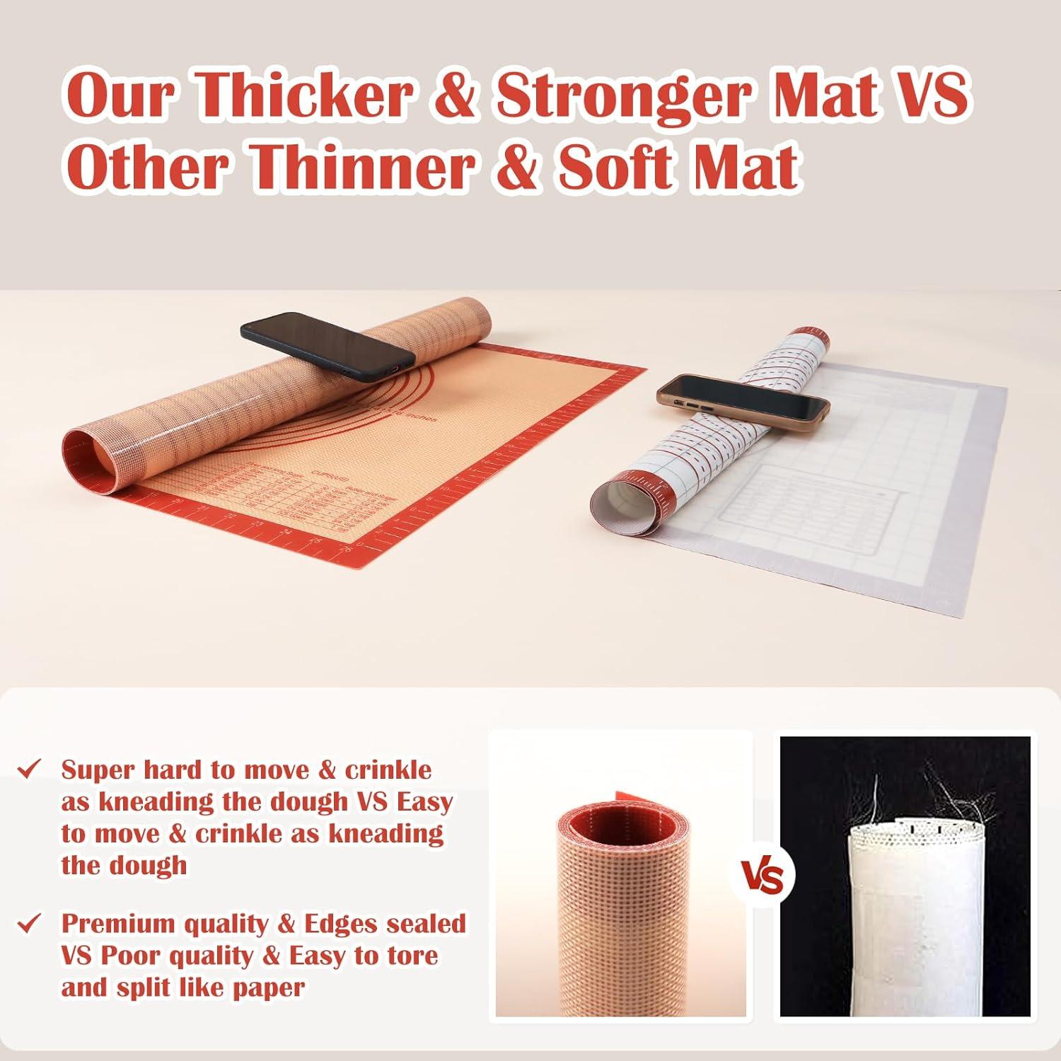 Antihafte Silikon Backunterlage Groß 71x51cm Rot - Matte mit Messung