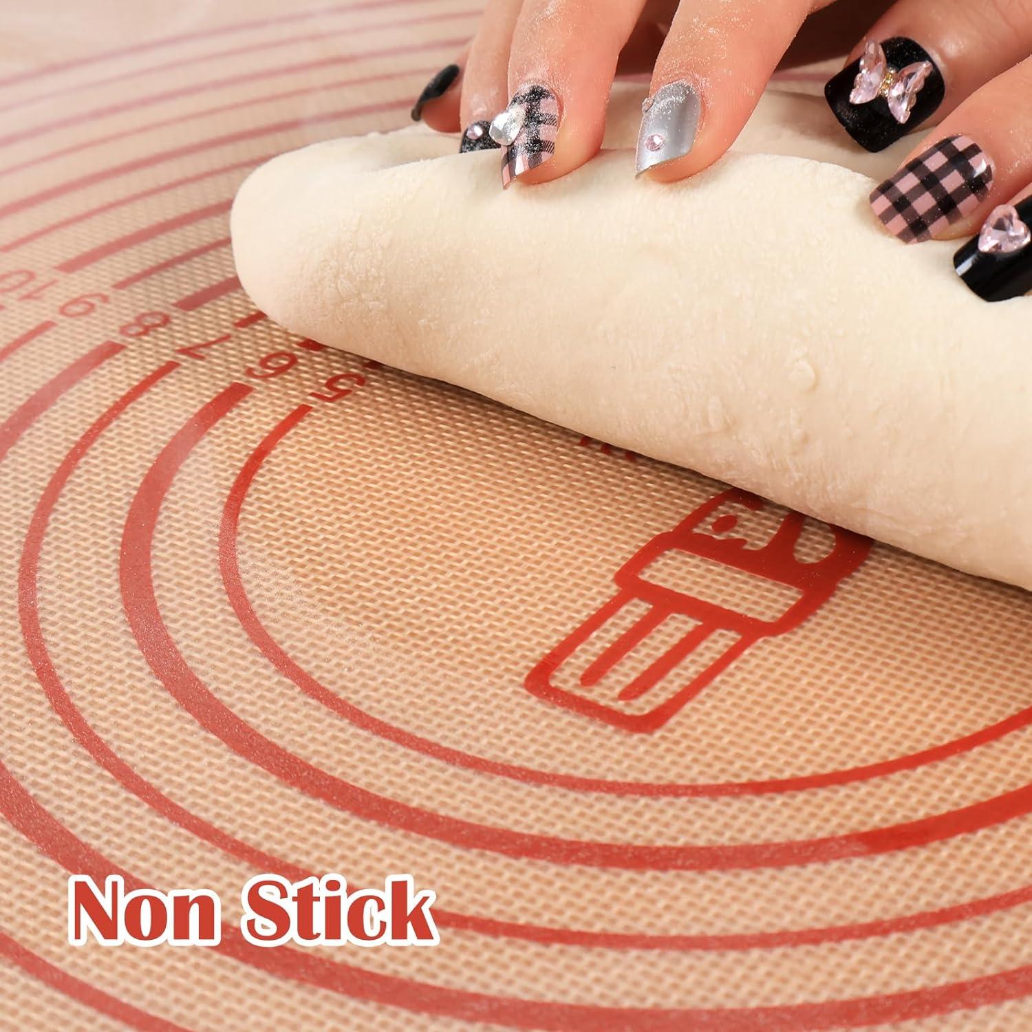 Silikon Backmatte 71x51 cm Rutschfeste Arbeitsmatte Fondant Pizza Matte Rot