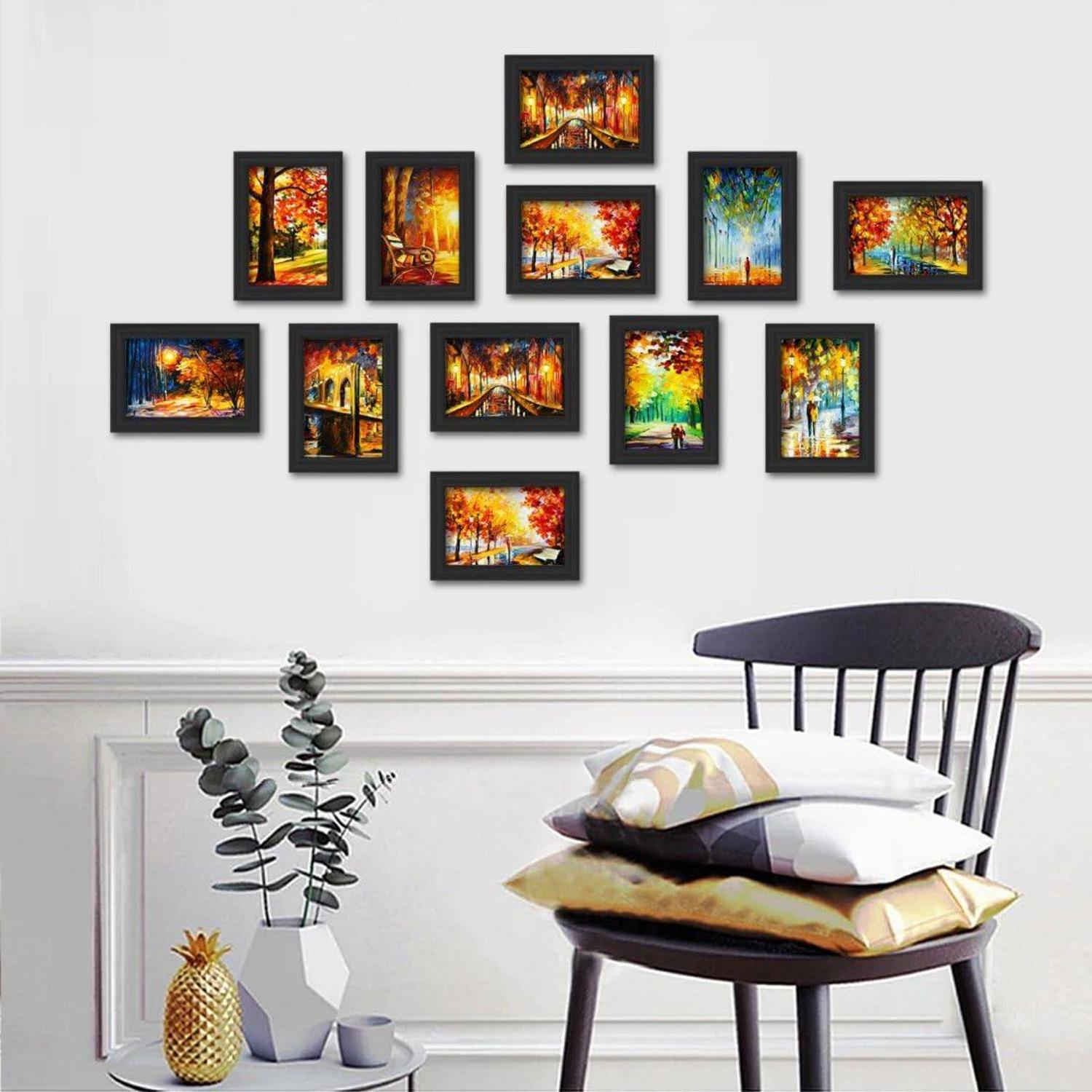 Bilderrahmen Set 10x15 cm Schwarz Fotorahmen Collage 12 Stück