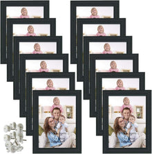 12er Set Bilderrahmen 13x18 cm Schwarz Fotorahmen Collage Wand Tisch