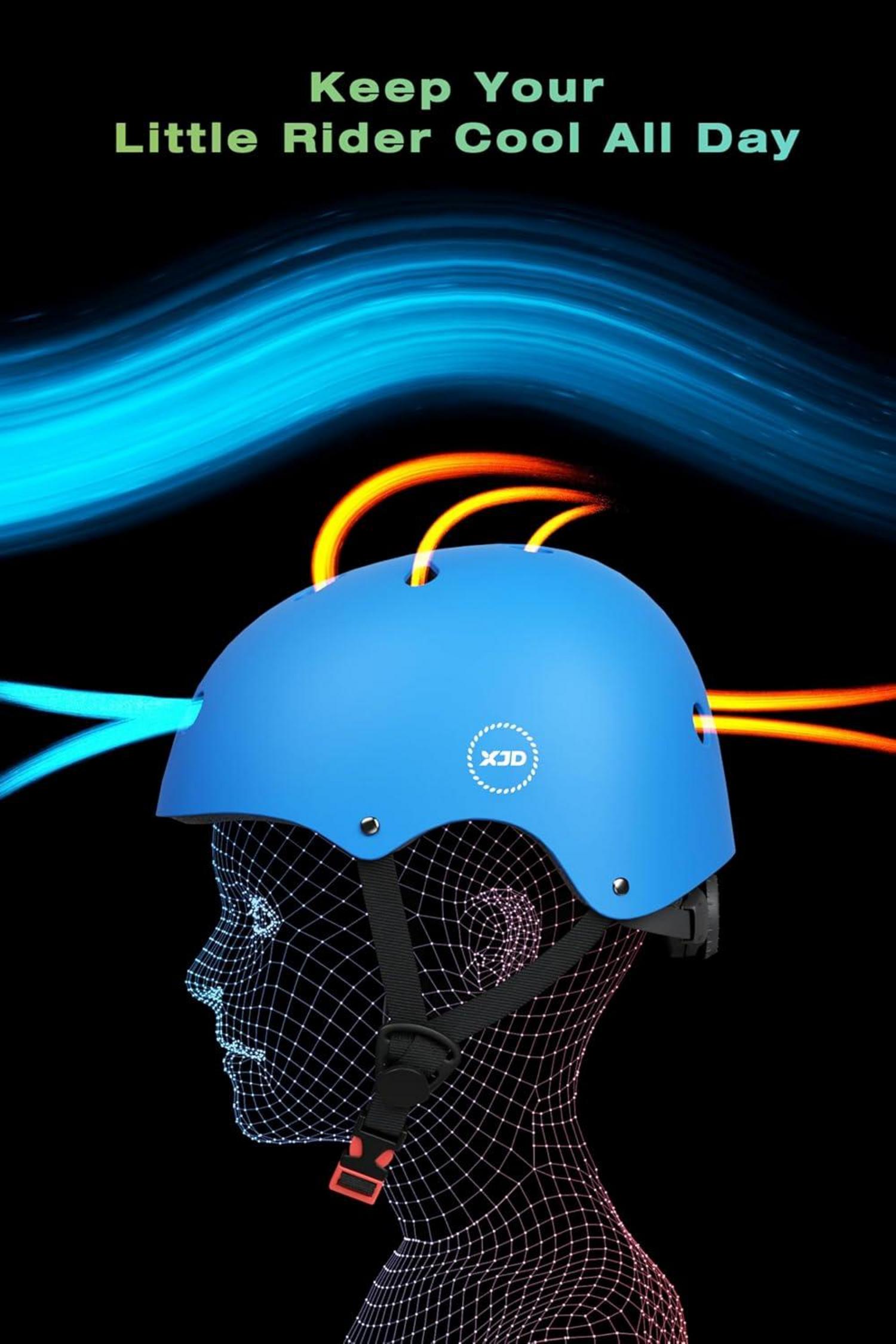 XJD Kinder Jugend Multisport Fahrradhelm Mädchen Jungs CE-Zertifizierung Blau S: 48-54 cm