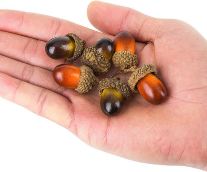 Aipaide 100 Stück künstliche Eicheln, natürliche Eichelhut, Home Decor, DIY, Hochzeiten, Feiertage, 2 Farben