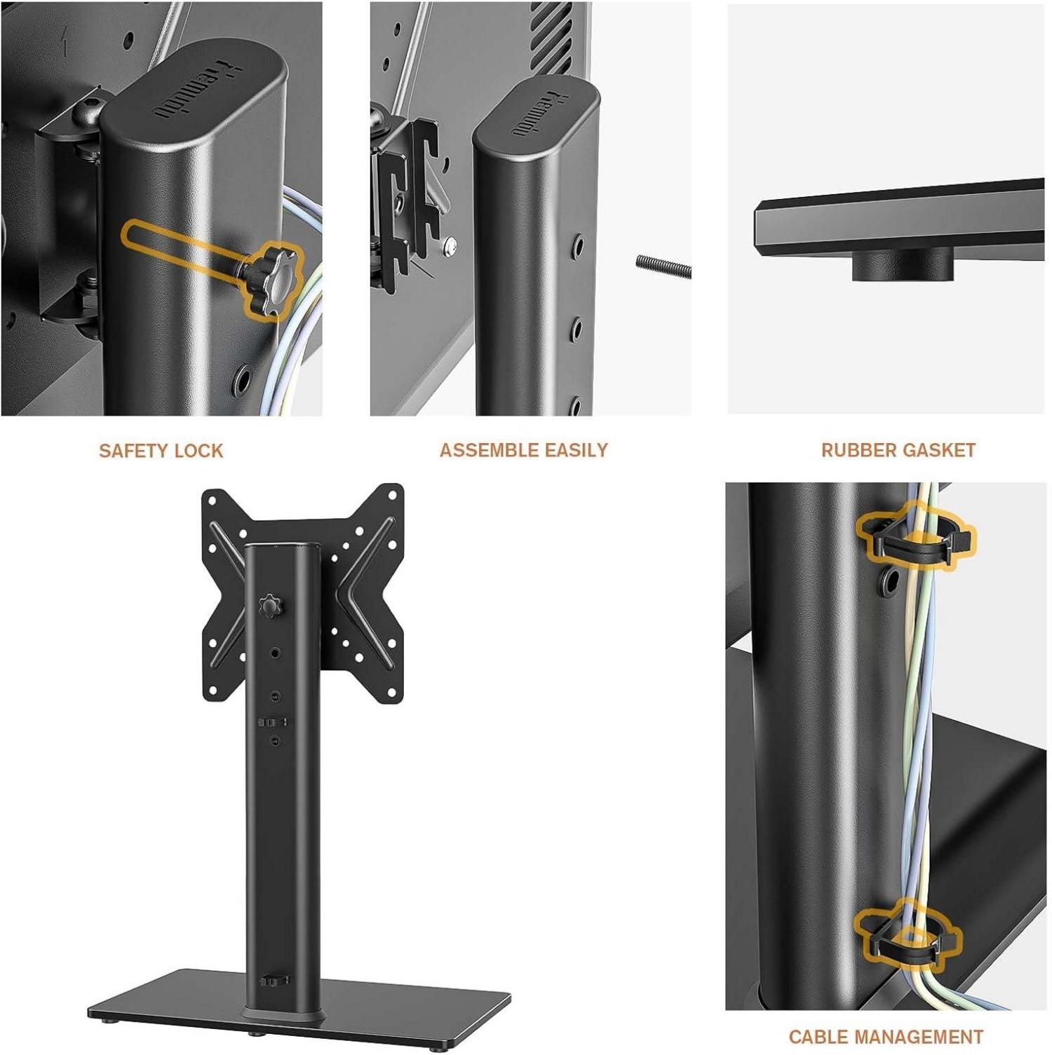 TV Standfuß Universal Höhenverstellbar 19-43 Zoll LCD LED VESA 200x200 Schwarz