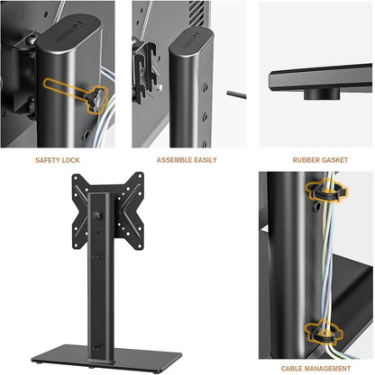 TV Standfuß Universal Höhenverstellbar 19-43 Zoll LCD LED VESA 200x200 Schwarz