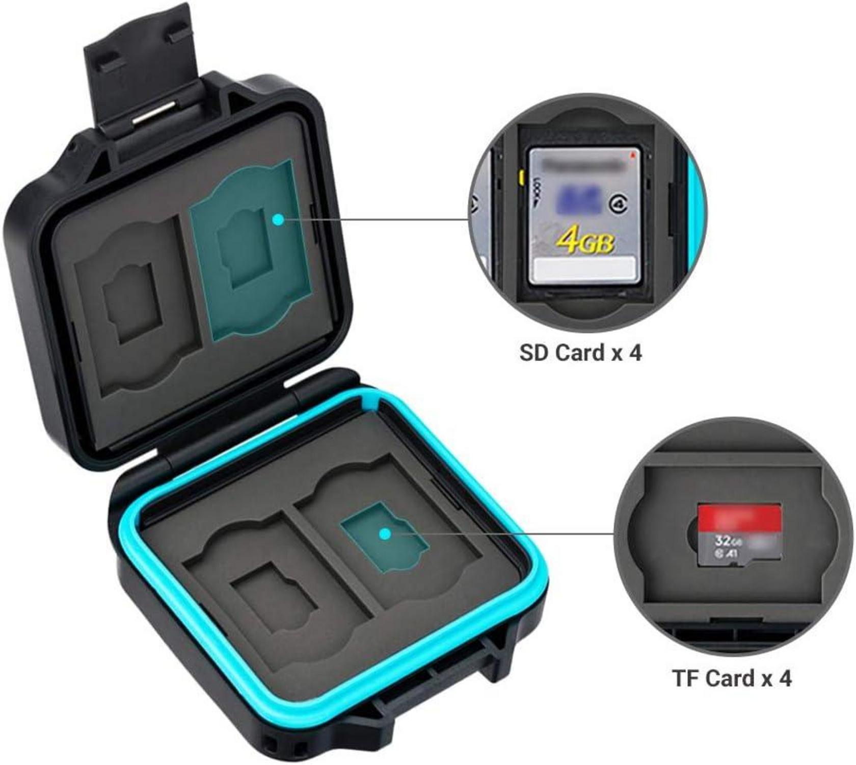 Wasserdichte Speicherkarten Tasche für SD und Micro SD Karten - 8 Slots mit