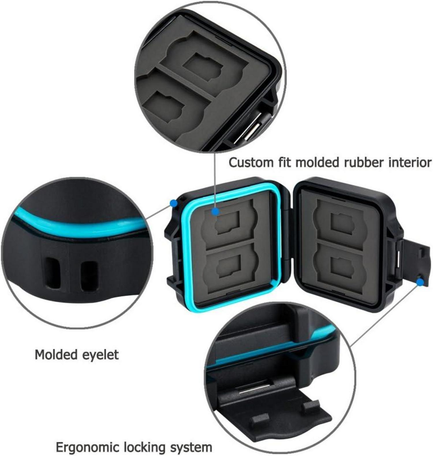 Speicherkarten Tasche Wasserdicht Schutzhülle für 4 SDXC SDHC und 4